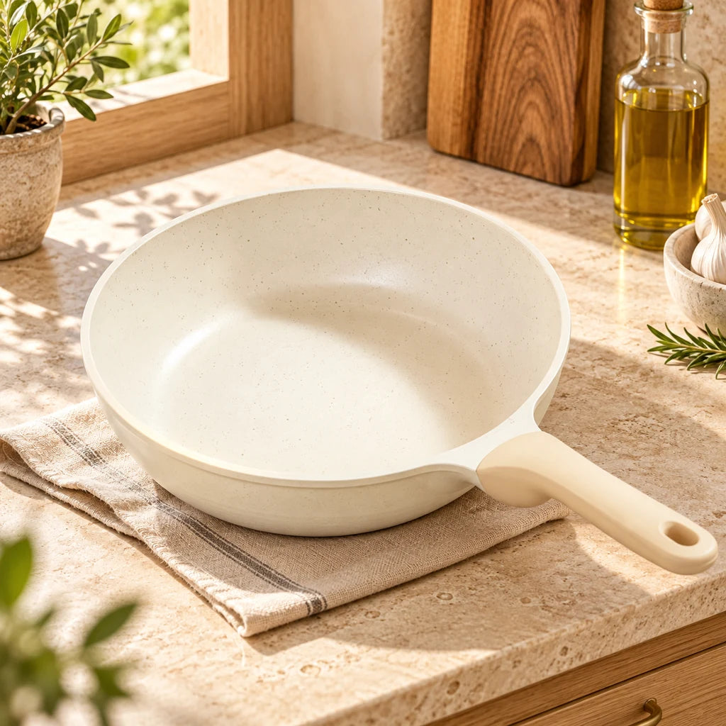 Ceramic frying pan for chefs