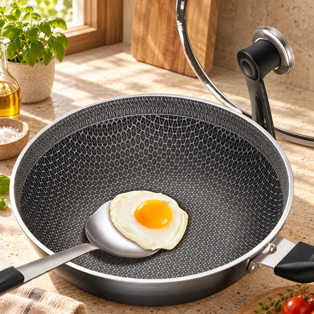 32 cm stainless steel frying pan