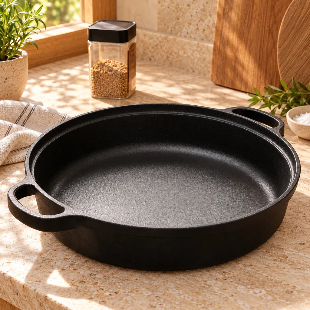 Thick Cast Iron Pan for Iron Pot, Induction-Gas