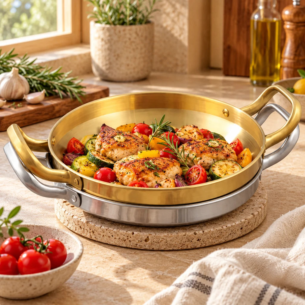 Korean stainless steel frying pan — view 2
