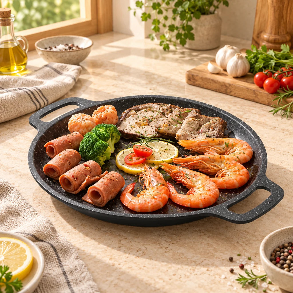 Round Korean Grill Pan for barbecue