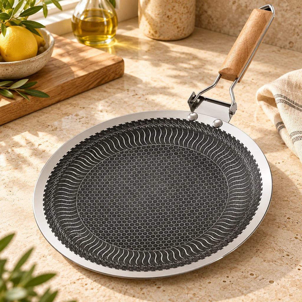 Circular Nonstick Stainless Steel Frying Pan
