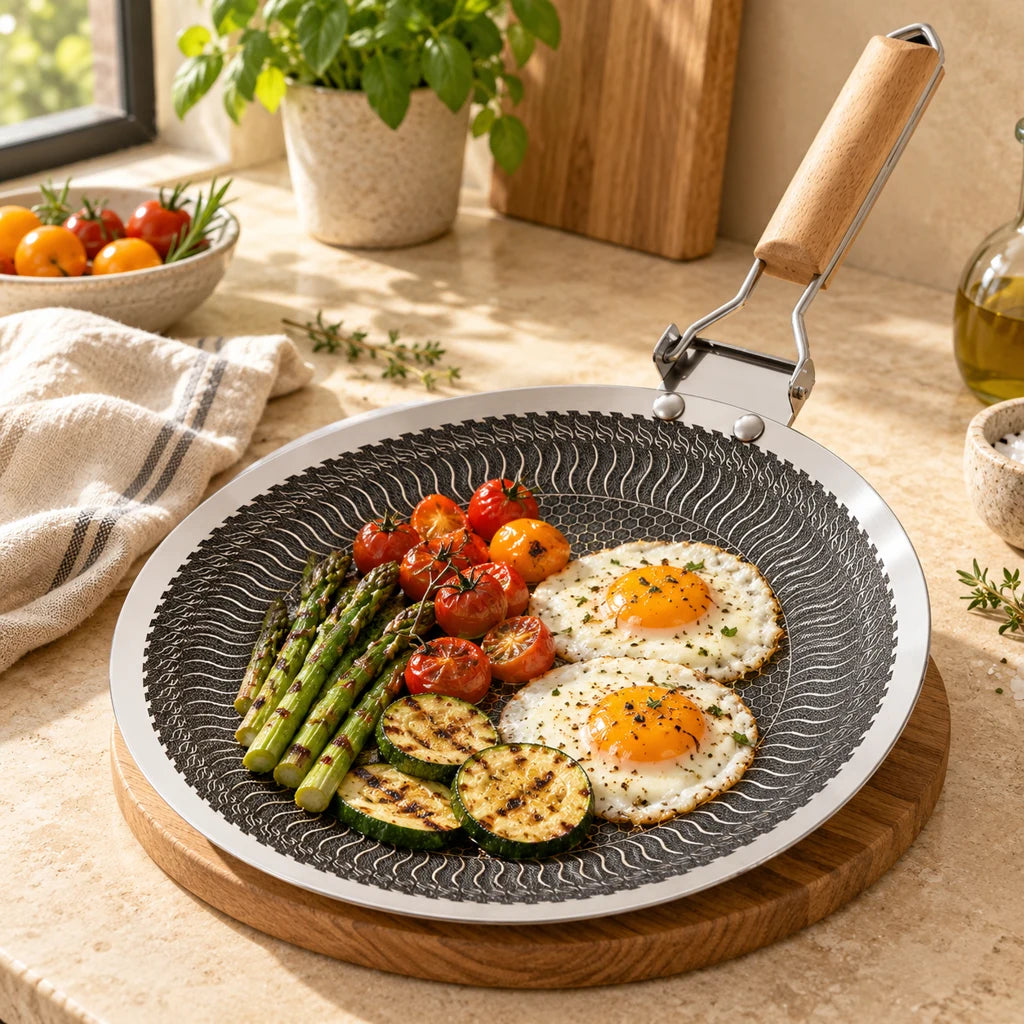 Circular Nonstick Stainless Steel Frying Pan — view 2