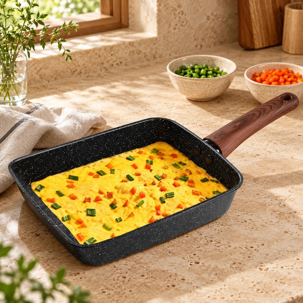 Japanese rectangular cast iron frying pan