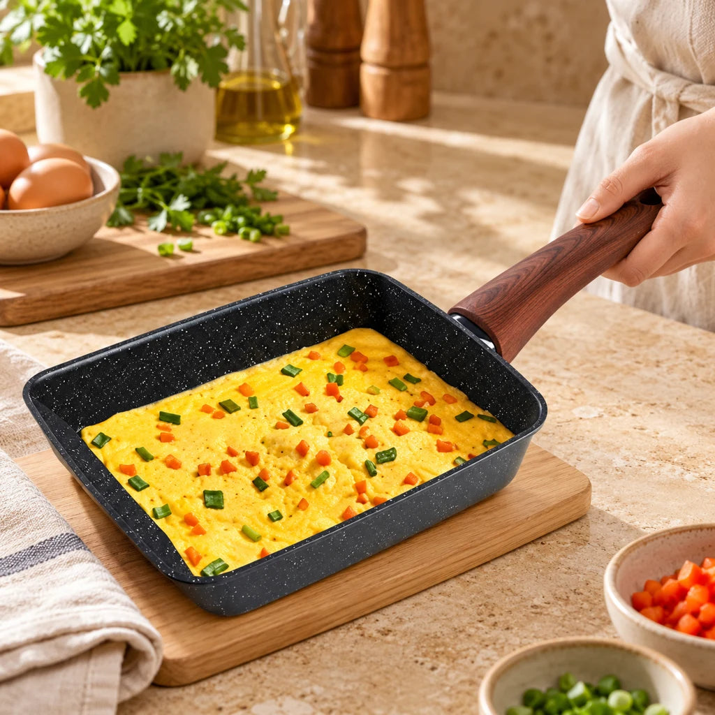 Japanese rectangular cast iron frying pan — view 2