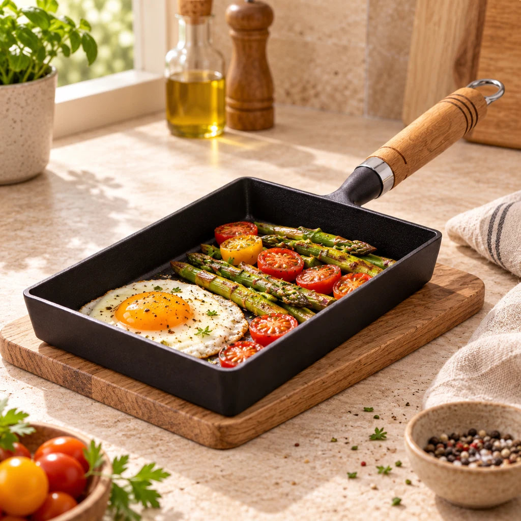 Rectangular Japanese cast iron frying pan Antiarina — view 2