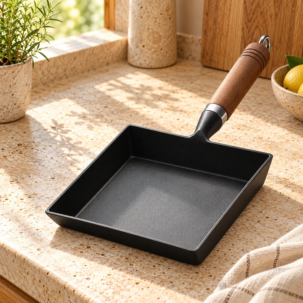 Rectangular Japanese Cast Iron Tamagoyaki Pan