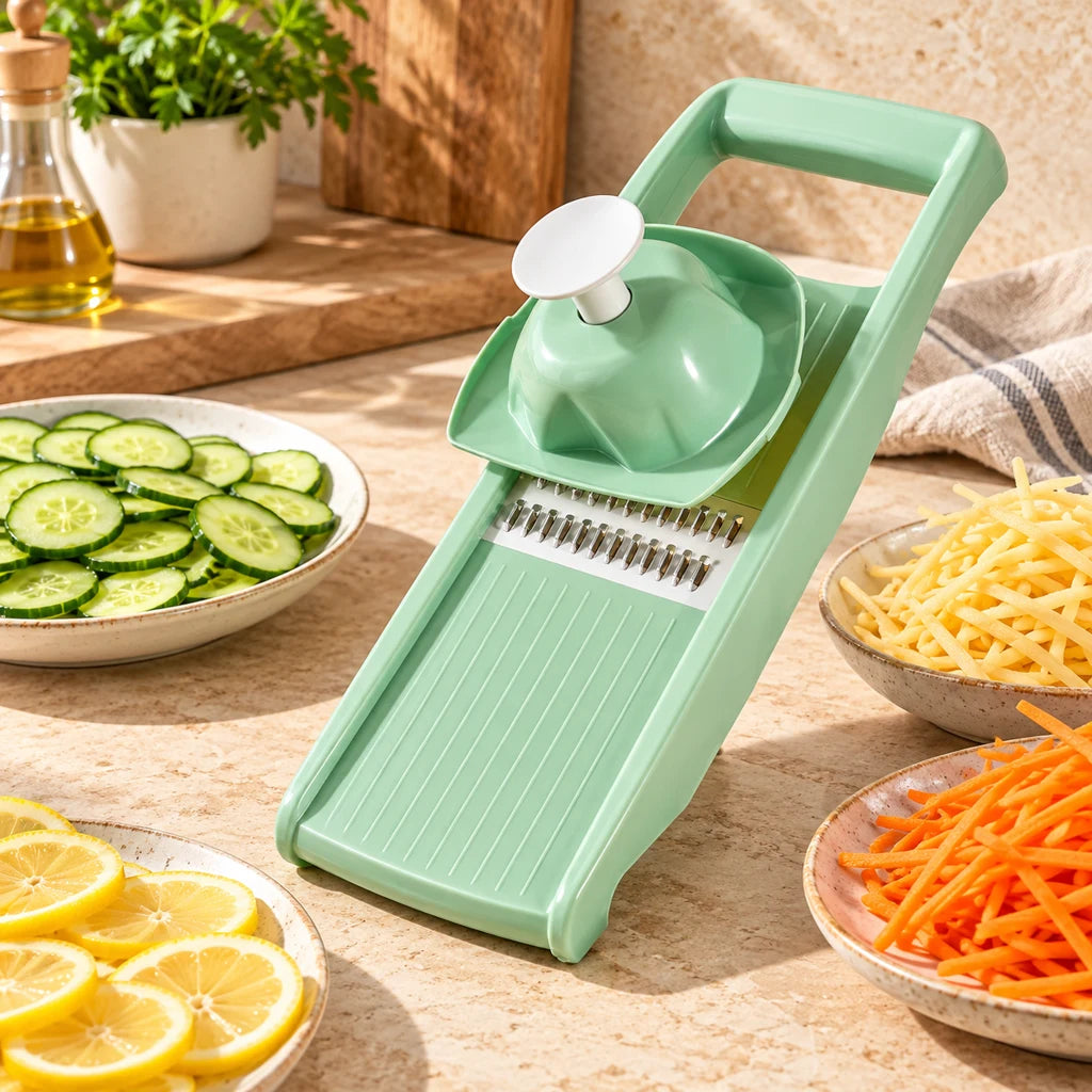 Stainless steel vegetable mandoline chopper — view 3