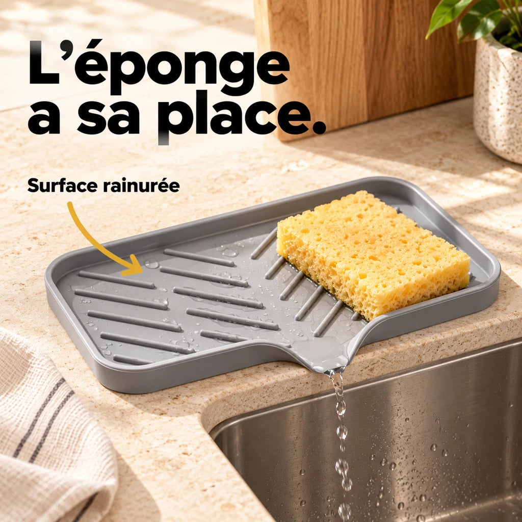 Porte-savon en silicone avec égouttoir et rangement pour éponge — vue 2