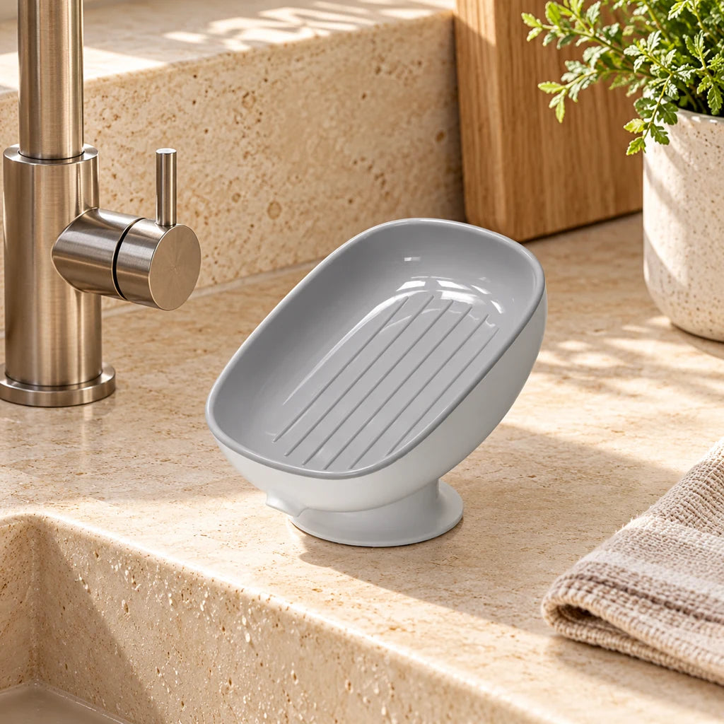 Angled suction soap dish — view 3