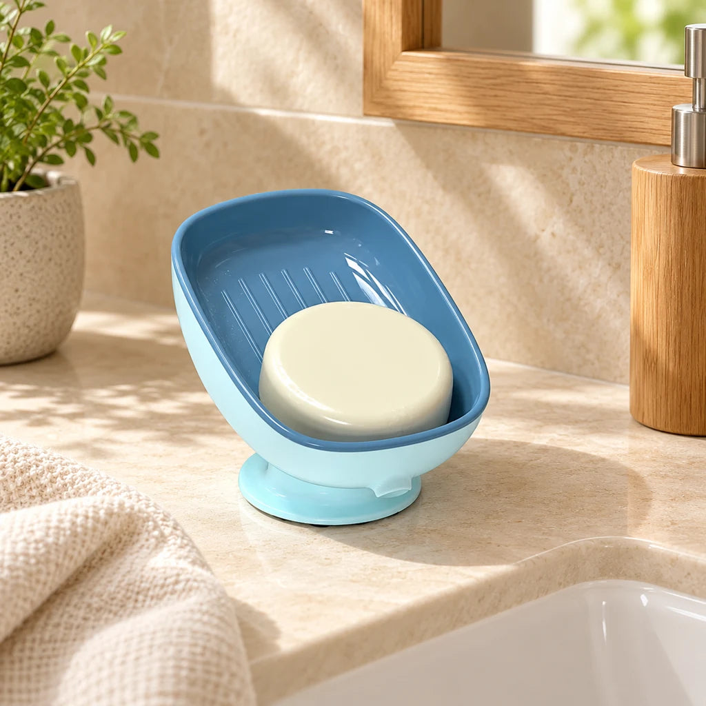 Angled suction soap dish — view 4