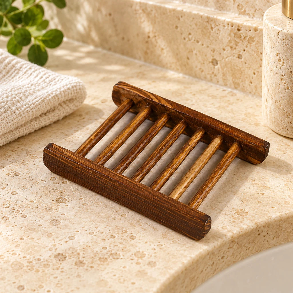Elegant Natural Wood Soap Dish