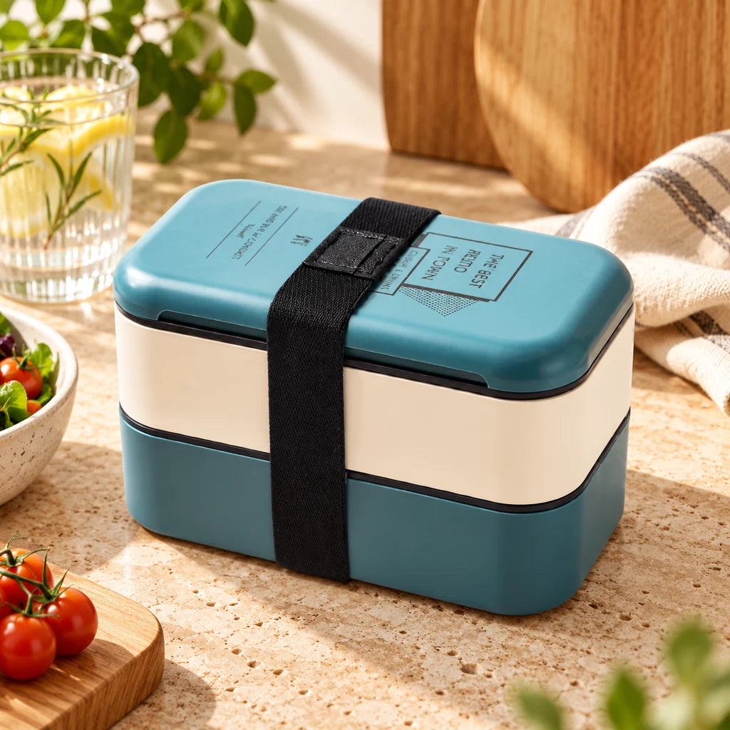 Blue Multi-Tier Plastic Bento Box