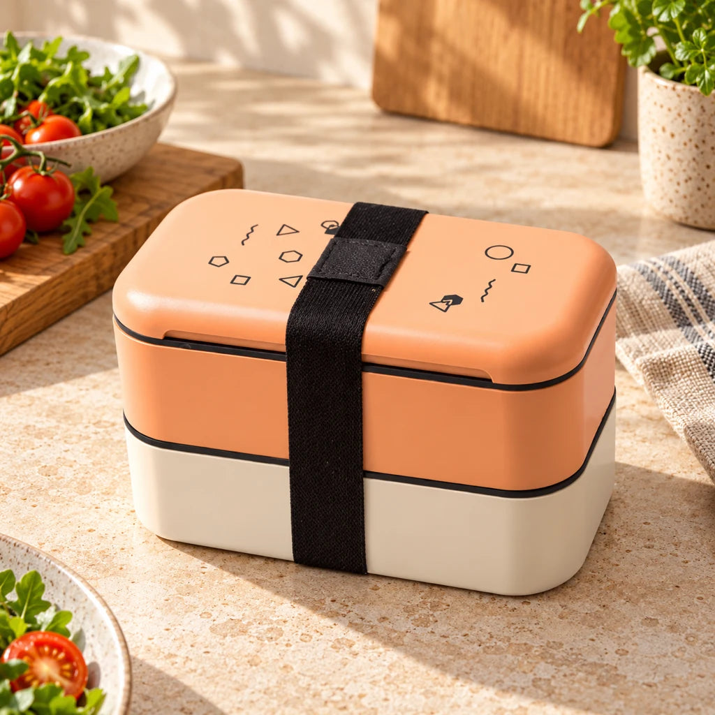 Orange Multi-Tier Plastic Bento Lunch Box — view 3