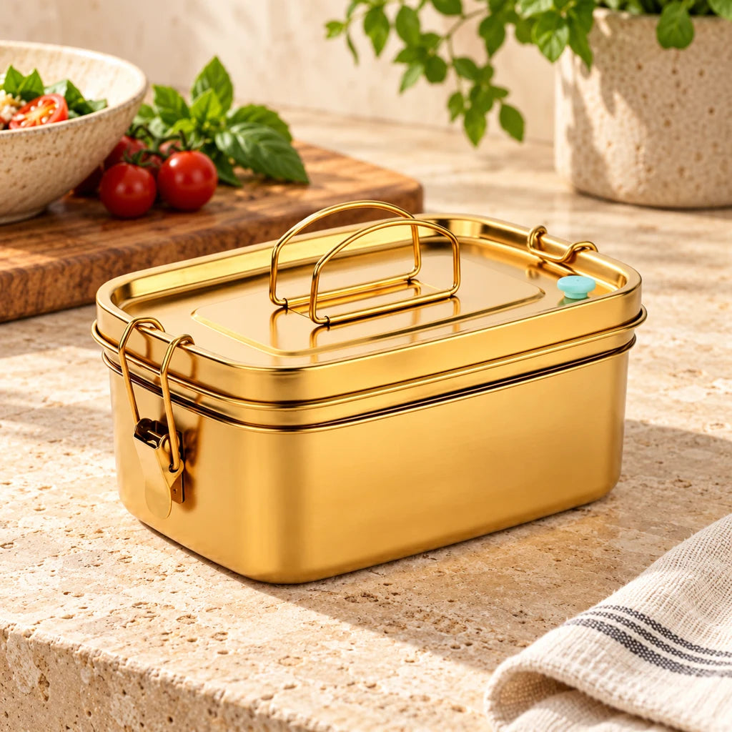 Gold Stainless Steel Bowl with Handle