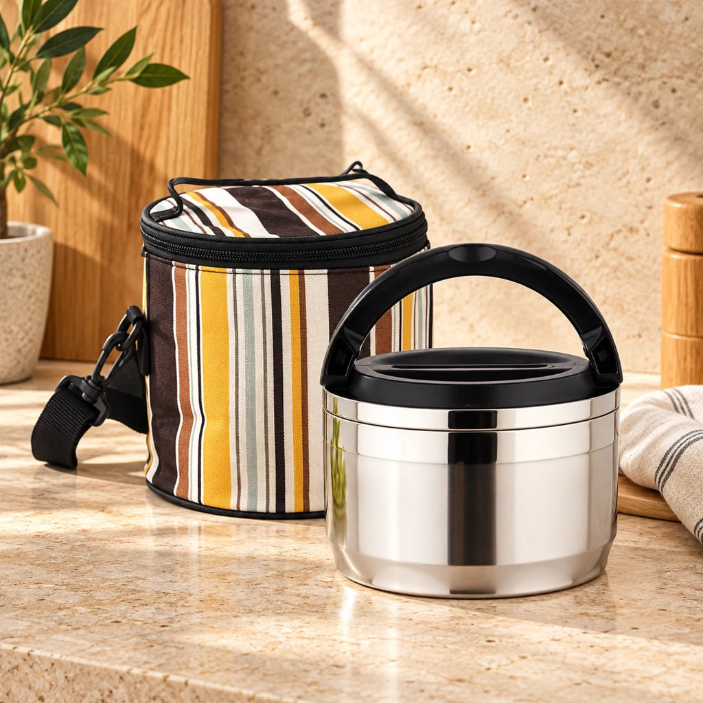 Waterproof Insulated Stainless Steel Lunch Box 1 Tier with Bag