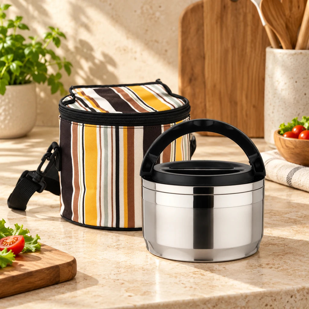 Waterproof Insulated Stainless Steel Lunch Box 1 Tier with Bag — view 3