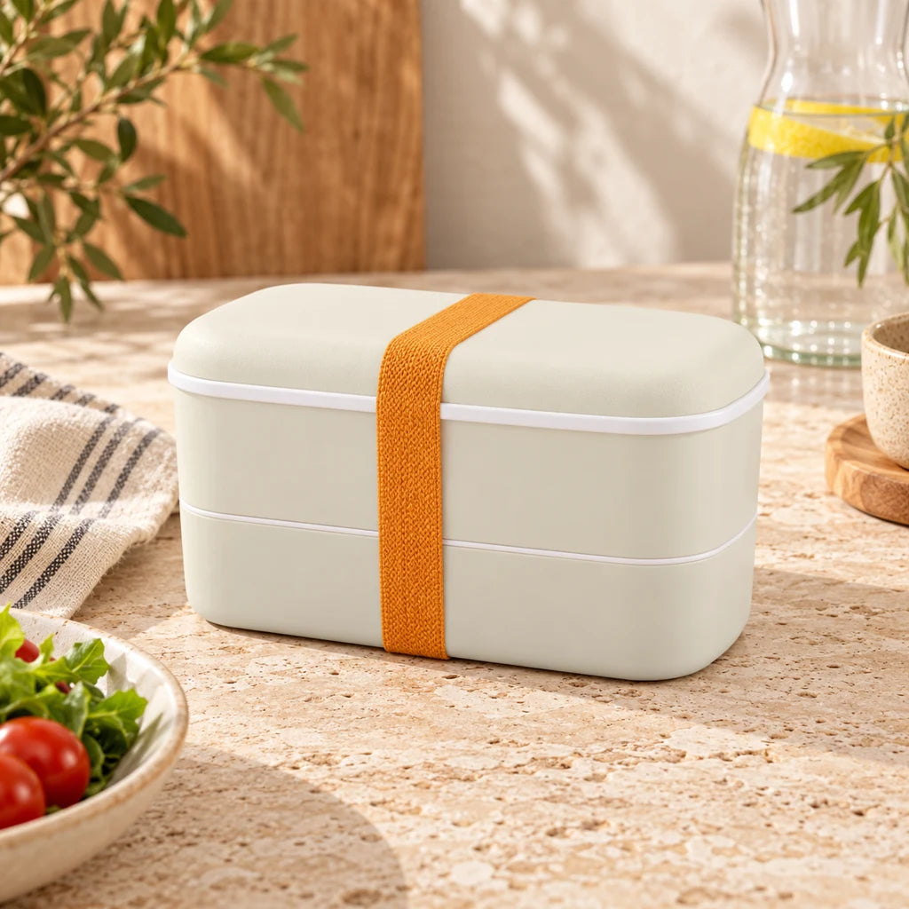 600ml White Plastic Bento Box