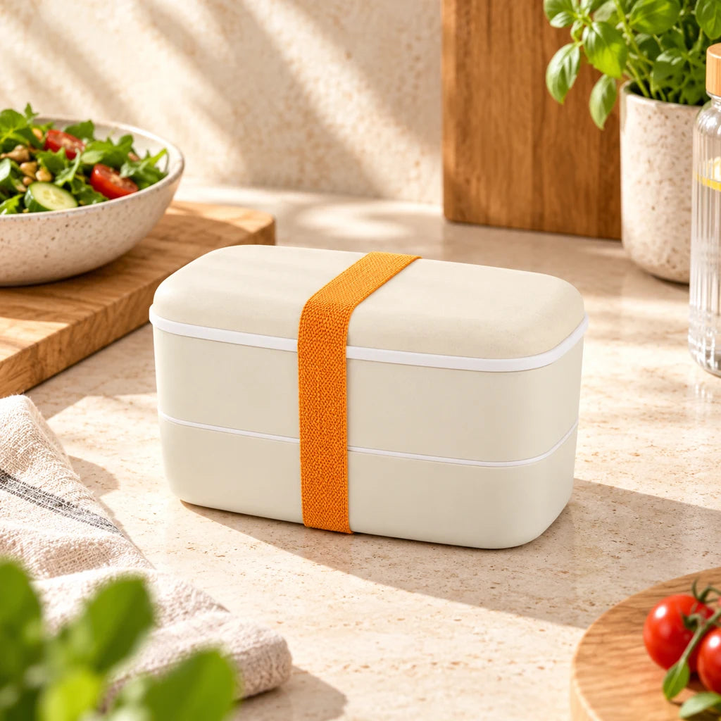 600ml White Plastic Bento Box — view 3