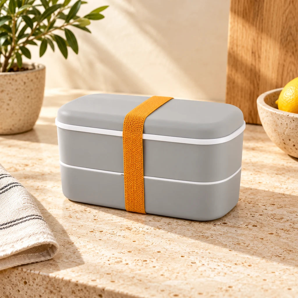 Gray Plastic Bento Box 600ml