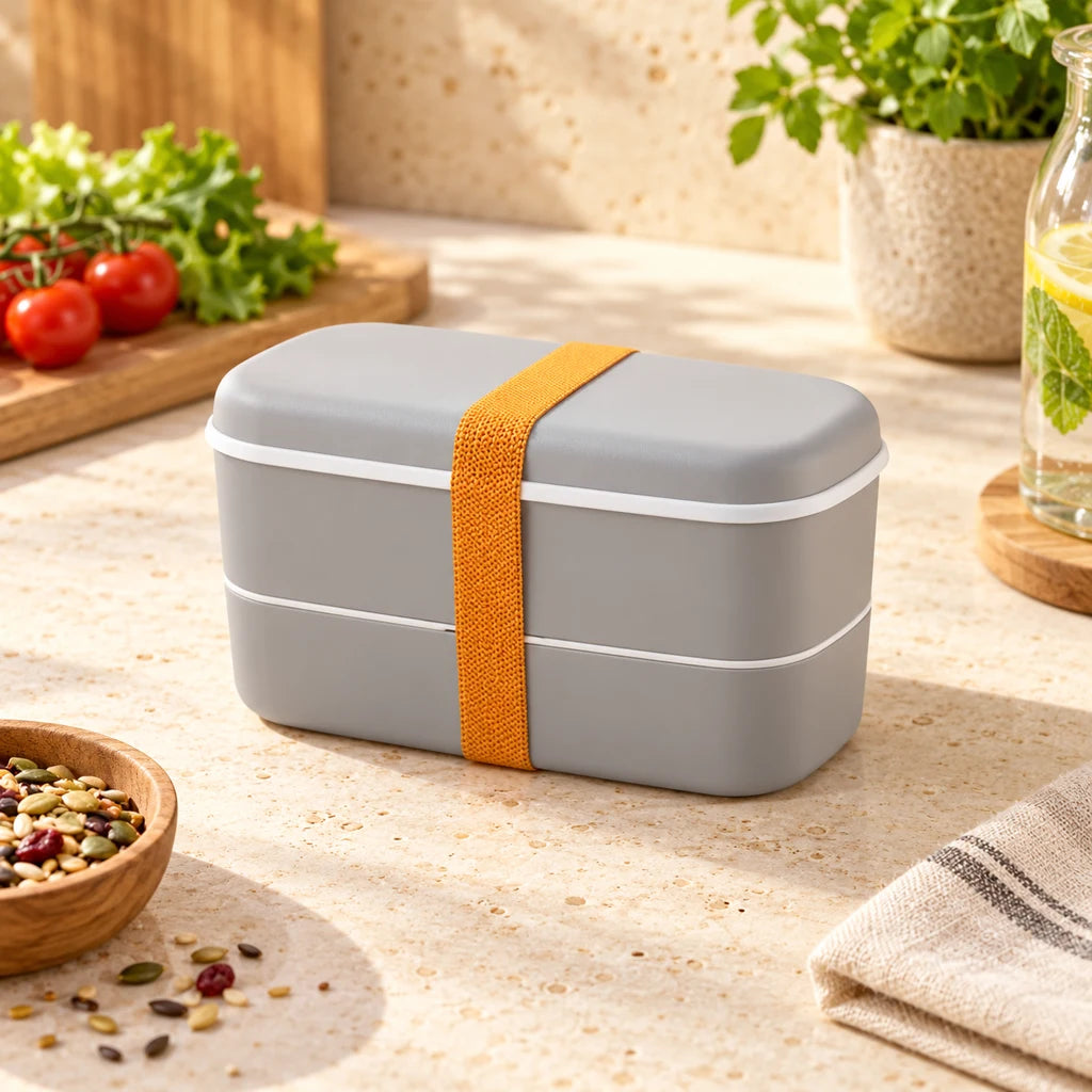 Gray Plastic Bento Box 600ml — view 3