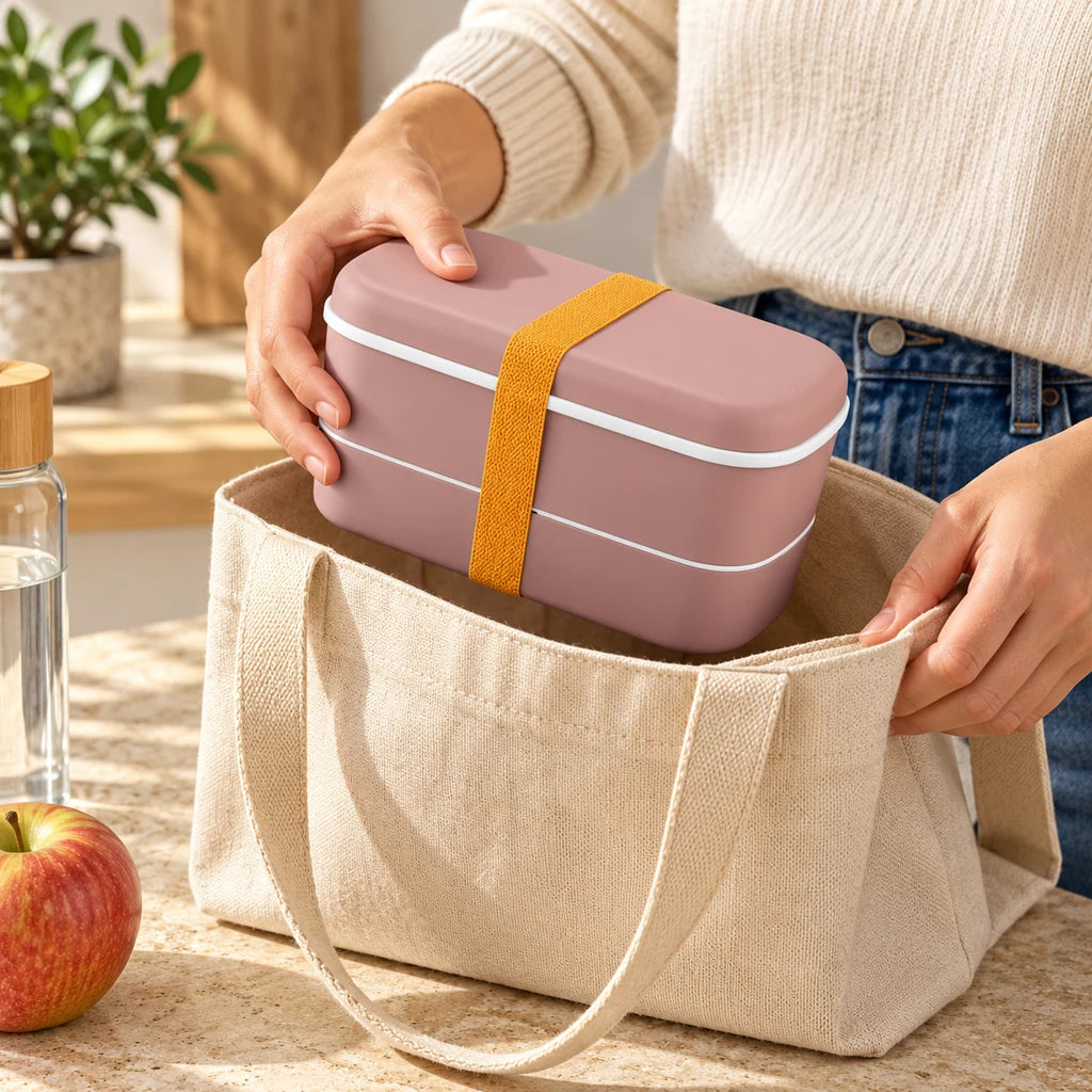 Pink Plastic Bento Box 600ml — view 2