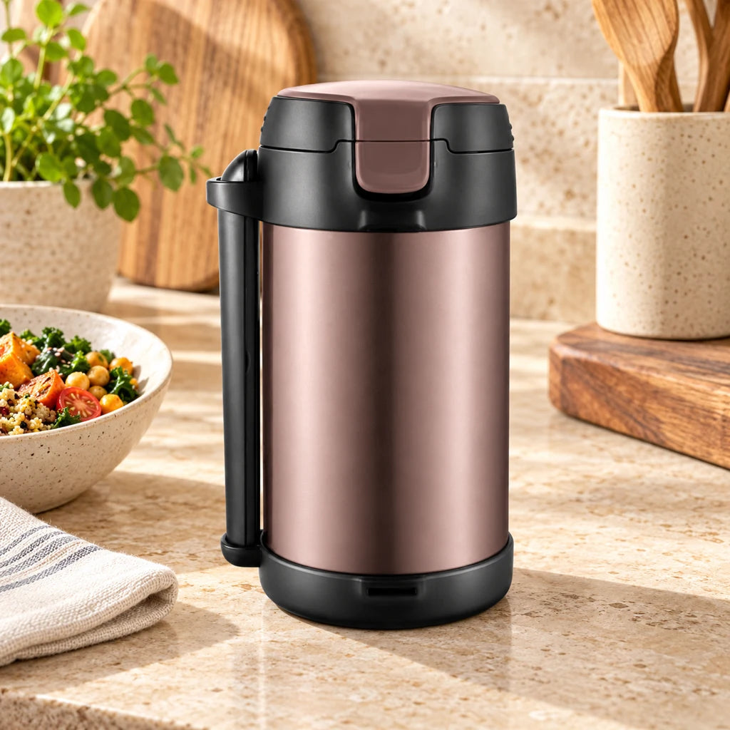 Brown Insulated Stainless Steel Lunch Box, 2200 mL — view 3