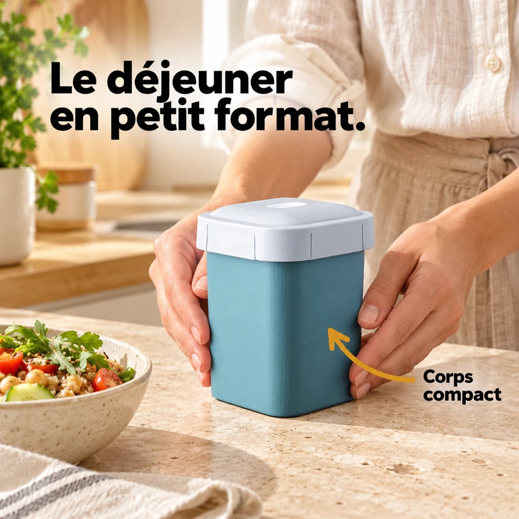 Petite Boîte Plastique Micro-ondes 500ml Bleue — vue 2