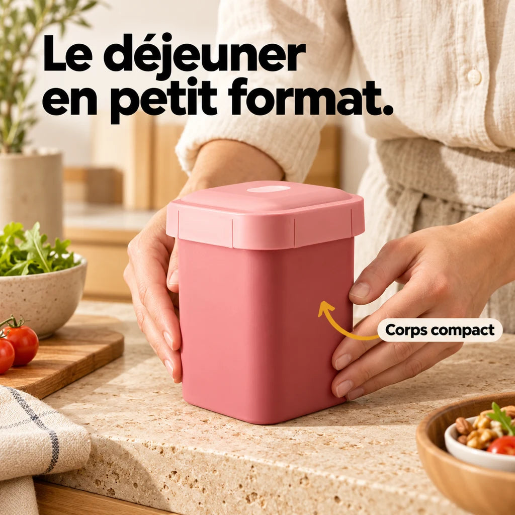 Petite Boîte Plastique Micro-ondes 500ml Rose — vue 2