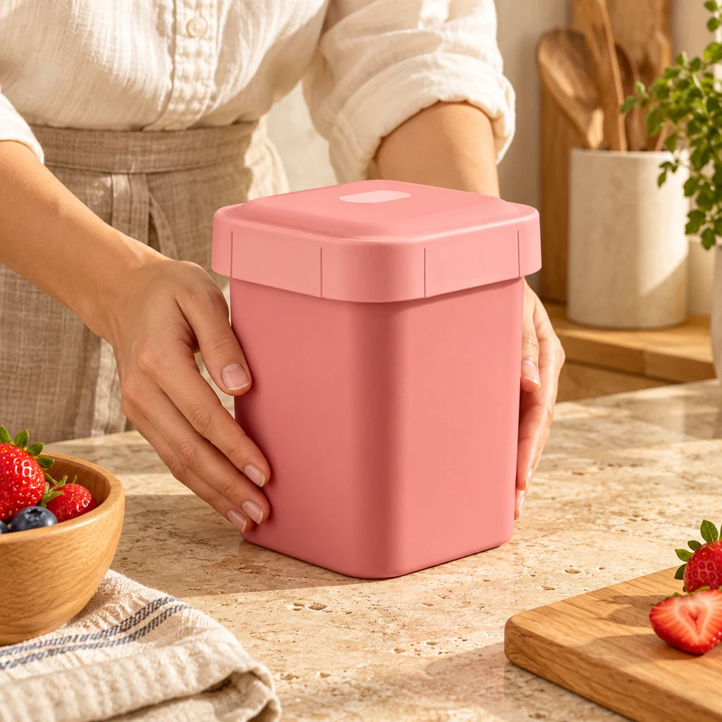 Small 500ml Pink Microwave-Safe Plastic Box — view 2