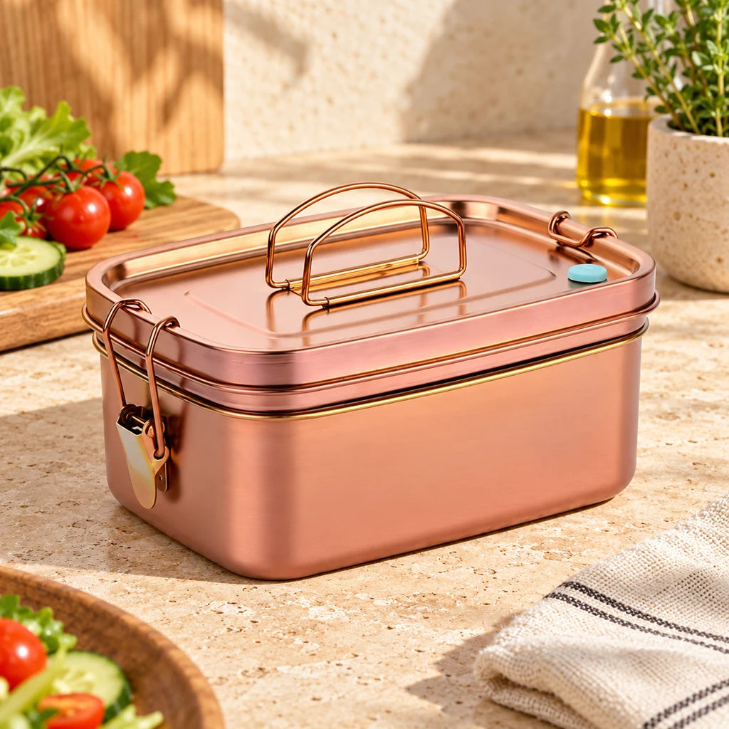 Rose Gold Stainless Steel Bowl with Handle