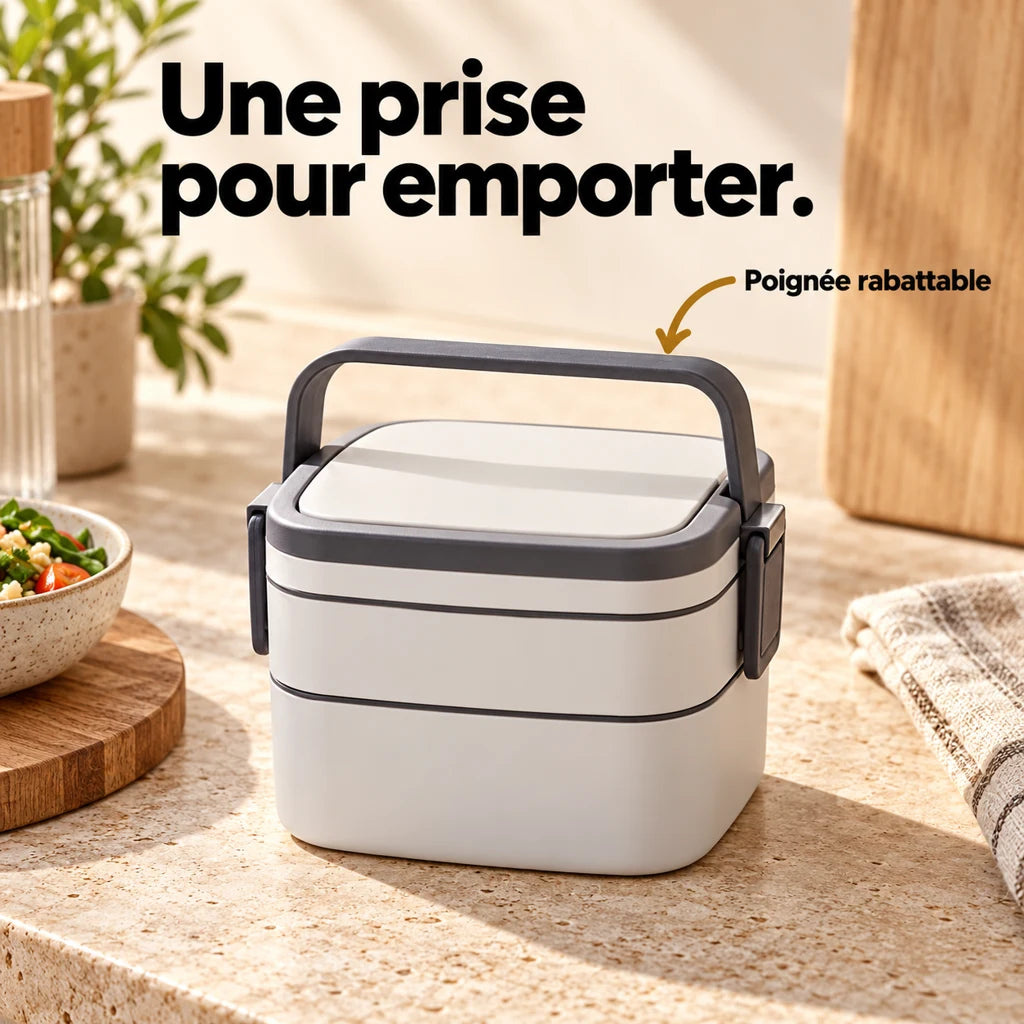 Petite Boîte Cube Plastique Double-étage Blanche — vue 3