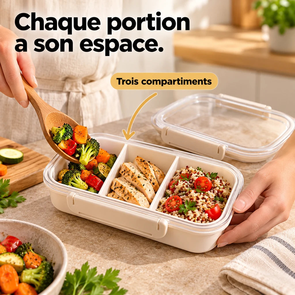 Récipient Plastique Compartimentée avec Couvercle transparent — vue 2