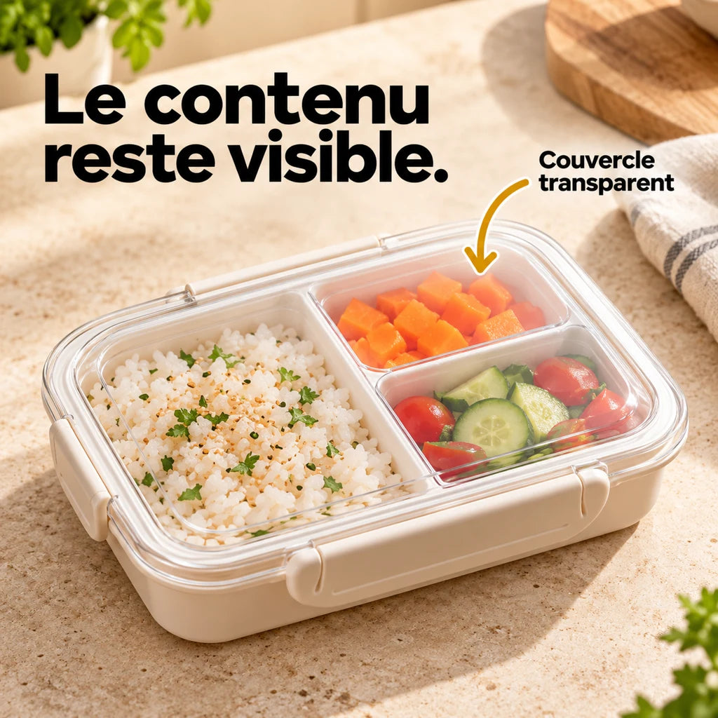 Récipient Plastique Compartimentée avec Couvercle transparent — vue 3