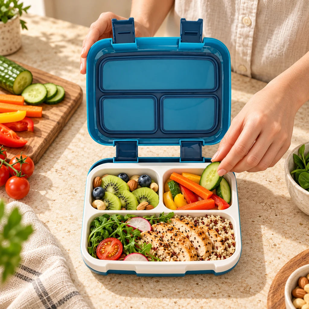 Blue divided lunch box 1180ml — view 2