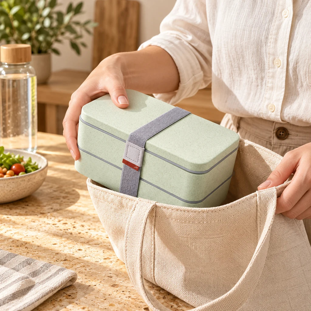Green 2-Tier Bento Microwave-Safe — view 2