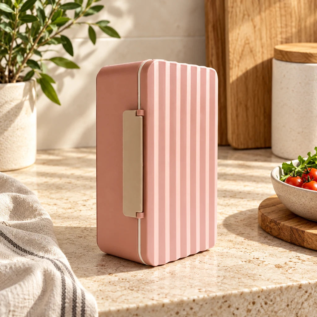 Pink plastic microwave lunch box — view 3