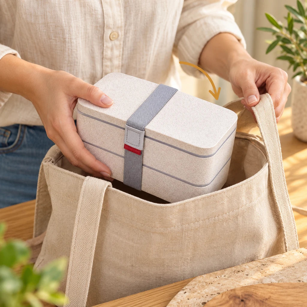 Gray 2-Tier Bento Microwave-Safe — view 2