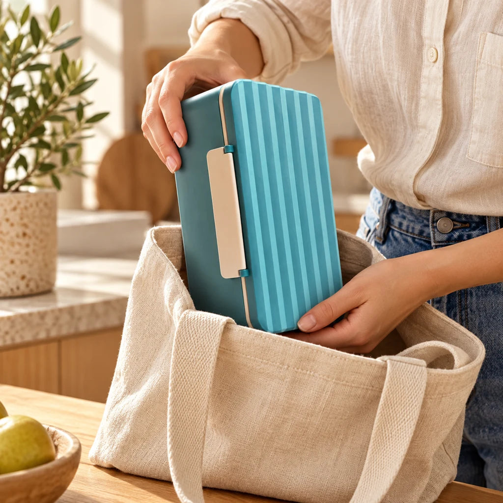 Turquoise Microwave-Safe Plastic Lunch Box — view 2