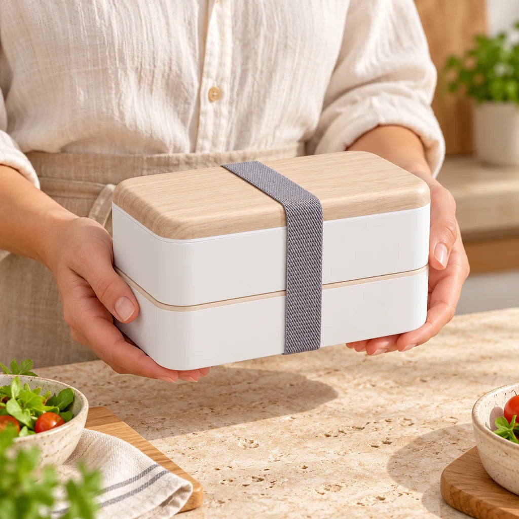 Wood-Style Multi-Tier Compartment Bento — view 2