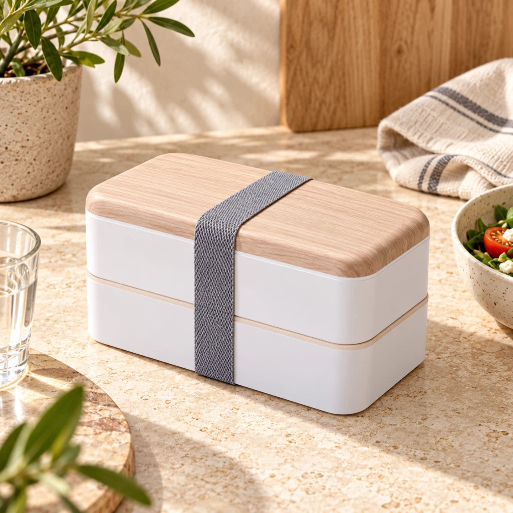 Wood-Style Multi-Tier Compartment Bento — view 3