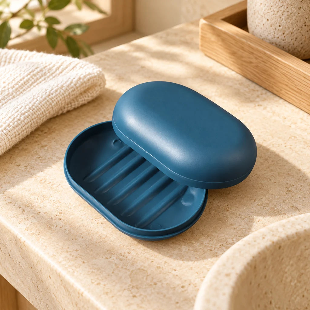Portable plastic soap box with lid — view 5