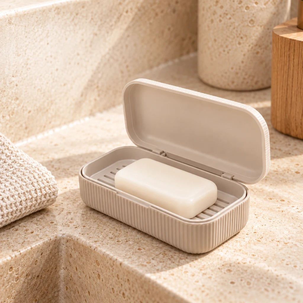 Portable silicone sealed soap box