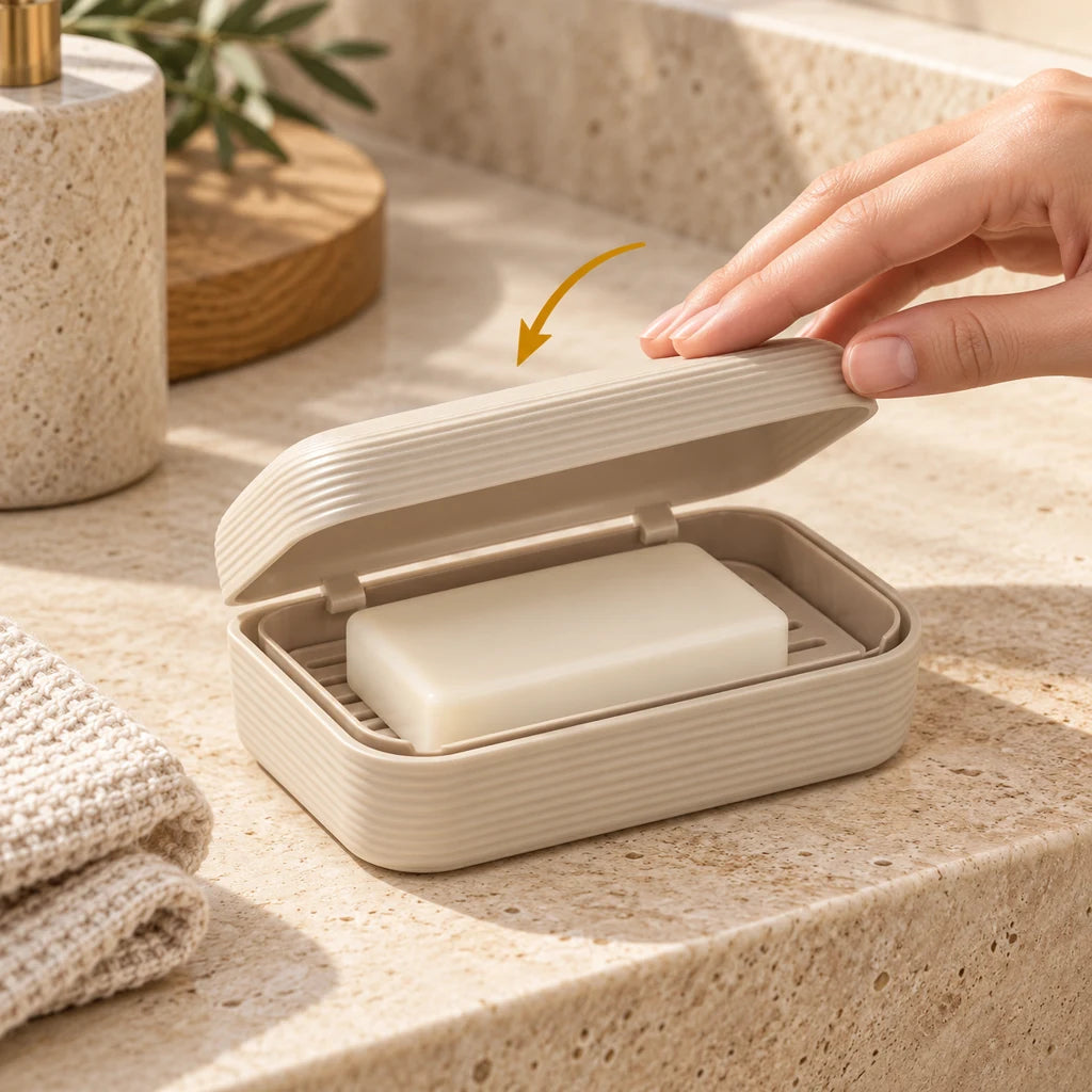 Portable silicone sealed soap box — view 2
