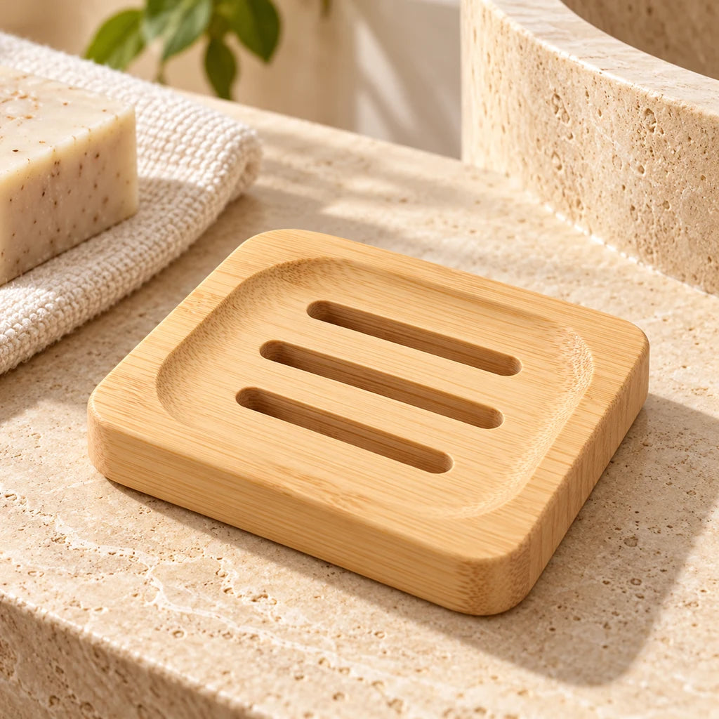 Bamboo soap dish for mold prevention