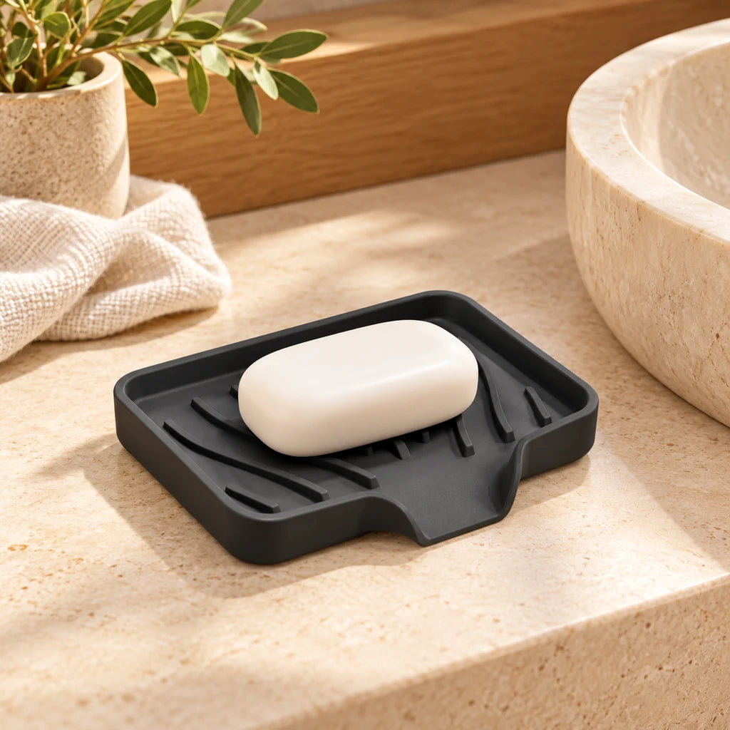 Self-draining silicone soap dish for kitchen — view 3