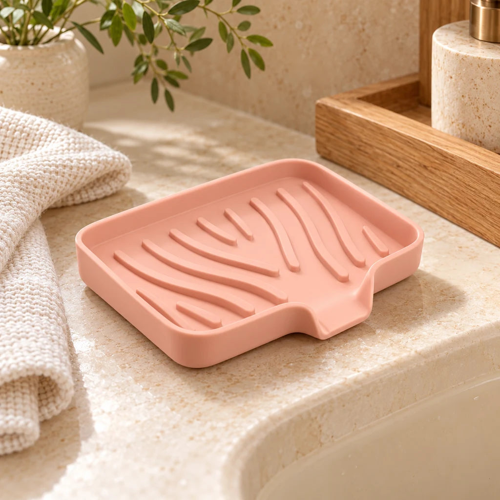 Self-draining silicone soap dish for kitchen — view 6