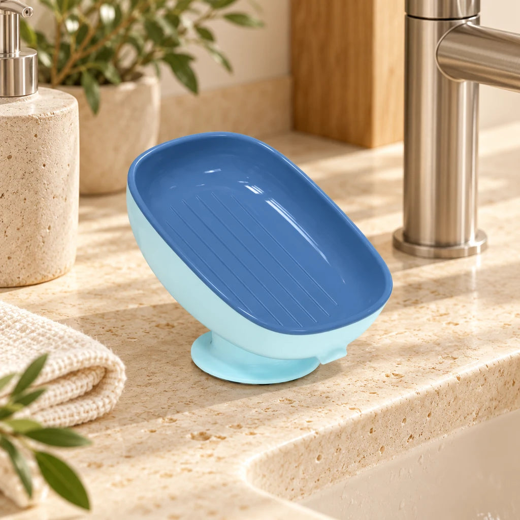 Suction cup anti-odor draining soap dish — view 3