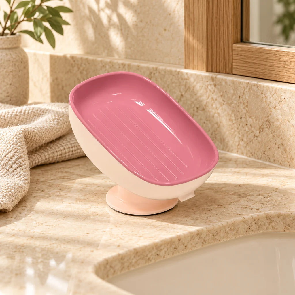 Suction cup anti-odor draining soap dish — view 4