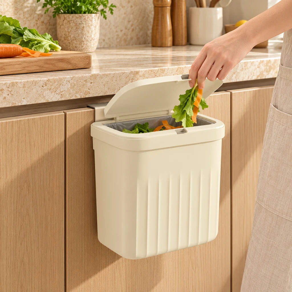 Kitchen Compost Bin - Wall-Mounted Hanging Stainless Steel — view 2